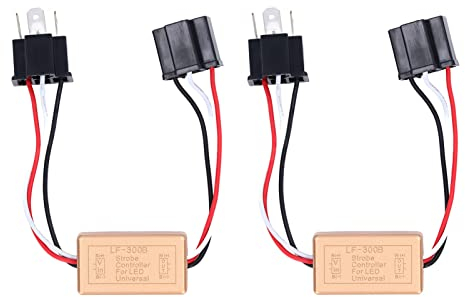 2 STÜCKE LED-Blitzmodul, 9-30 V LF-300B H4-Blitz-Stroboskop-Controller Kontinuierlicher Blitz-Relais-Controller für Autoscheinwerfer