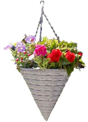 Smart Garden Monza Faux Rattan Hanging Cone - 14in