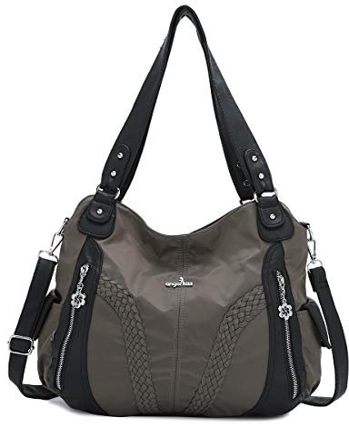Angel Kiss Handtasche Damen Schultertasche Multifunktionale Umhängetaschen Wasserdicht PU Veganes Leder mit Reißver Schlusstaschen