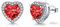 SNORSO Clous D'oreilles Argent Pour Femme Fille, Boucles d'oreilles Zircon Cubique Coeur, Boucles d'oreilles Grenat Pierre de Naissance Janvier Rouge, Cadeau Anniversaire Mariage pour Femme Fille