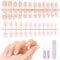MELLIEX 192 Stück Kunstnägel Kit, Französisch Fingernägel Kurz Natürliche Falsche Nägel Zum Aufkleben Press on Nails für Frauen, 10 Größen