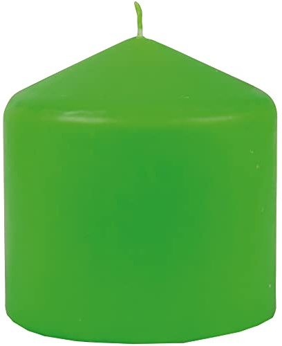 HS Candle Wachskerzen Stumpenkerzen Ø8cm x 8cm (Orange) - Lange Brenndauer - Hergestellt in EU - Kerzen Blockkerzen - Wachs Stumpen