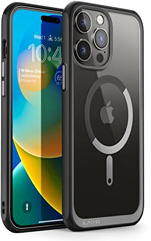 SUPCASE Unicorn Beetle Mag Case for iPhone 14 Pro 6.1 (2022 Release), Compatible with MagSafe Shockproof Protective Slim Clear Case (Black)
