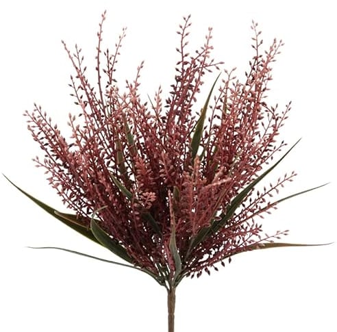 Floratexx Kunstblume, Erika, Erica, Erikabusch. Künstliches Heidekraut ca. 33 cm Burgund, Grün