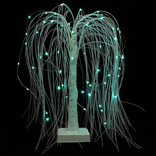 HOMSFOU LED-Licht Tischlampe Beleuchteter Baum LED Dekobaum Tischdeko Kleiner Baum Weihnachtstischbaum Weide Bonsai Beleuchteter Baum für Indoor Outdoor Home Hochzeitsdeko Weihnachtsdeko