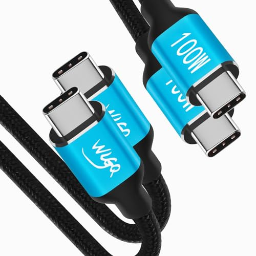 WLGQ Câble USB C PD Charge Rapide 100W 1M Lot de 2, Câble USB Type C Nylon Tressé 20V5A