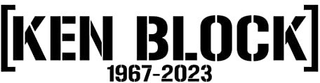 Ken Block 1967-2023 Hoonigan Sticker Aufkleber freistehend (25x6, weiß glanz)
