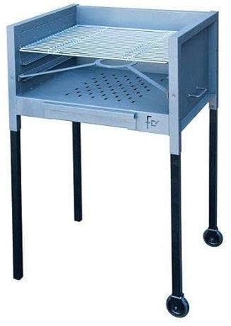 FLORES CORTES - 33705 - Barbacoa para Leña y Carbón con Marco de 3 Alturas