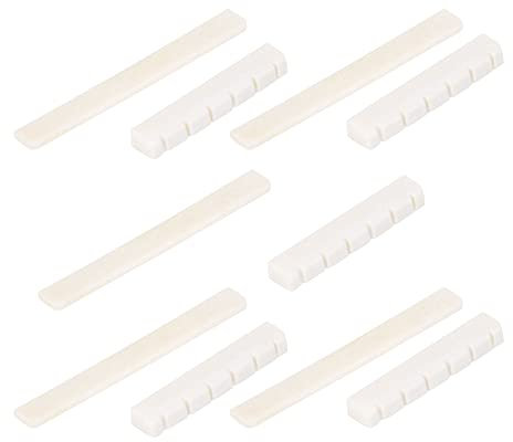 Bstinay Sattel und Sattel für Konzertgitarre, 6 Saiten, Weiß, 5 Sets mit 10 Stück