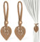 Vorhangseil Raffhalter,Vorhang Raffhalter Gardinen Halter Handgemachte Vorhang Raffhalter Vorhangspangen Raffhalter für VorhäNge Kaffeefarbe Boho für Schlafzimmer BüRo Deko Gardinenhalter 2 Stück