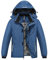 MoFiz Veste de Ski Garçon Hiver Chaud Manteau de Neige Imperméable de Montagne en Polaire Coupe-Vent Enfants Blouson avec Capuche Amovible Bleu L(13-16 ans)