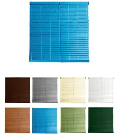 JARDIN202 - Persiana de PVC Alicantina con Polea Metálica | Persiana Enrollable | Estor Enrollable para Ventanas, Puertas, Salón y Cocina | 100 x 200 cm (Azul)