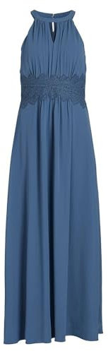 Vila Damen Vimilina Halterneck Maxi Dress-Noos Kleid, Coronet Blue/Detail:Elastic,44