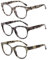 Vecien Lesebrille 3 Packung Presbyopie Blaulichtfilter Brille Groß Rahmen (1.0 Dioptrien)