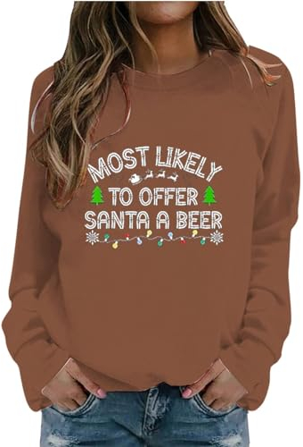 Weihnachtspullover Familie Pullover Damen Lustige Hässliche Christmas Weihnachten Kleidung Damen hemdjacke oace Cute top Crop Tops Damen Miss Cosy