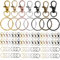 100 piezas de mosquetones giratorios de metal y anillas para llavero, 50pcs de clips de cordón, 50pcs de anillos para llavero, ganchos para llavero con anillos divididos (7 colores)