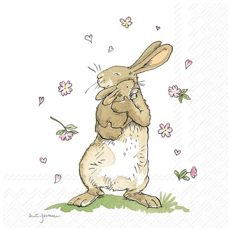IHR Serviette Forever Together 20 Stk. 33x33 cm Papier Ostern einseitig bedruckt viertel Motiv weiß Rückseite ideal für Serviettentechnik und Decoupage