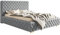 Emporius Doppelbett Chesterfield 180x200 cm Adonis - Polsterbett mit Bettkasten, Lattenrost, Samtstoff, Glamour Stil - Grau (Jasmine 90)