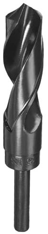 TOP-VIGOR 25mm Reduced Shank Drill Bit, High Speed Steel HSS 9341 Black Oxide with 1/2 Inch Straight Shank Drill Bit for Metal, Stainless Steel, Aluminium, Wood, Plastic