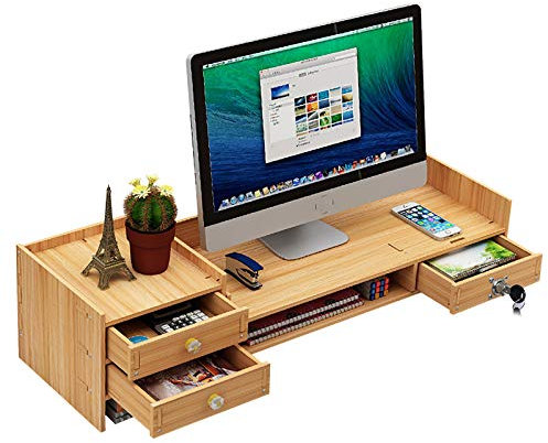 AOOUNGM Support Moniteur, Rehausseur Écran PC de Bureau, Support pour écran d'ordinateur, Support d'organisateur de Bureau, Support Ecran PC