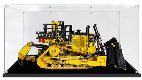Acryl-Vitrine, kompatibel mit Lego 42131 Bulldozer-Modell, Vitrinen für Sammlerstücke, transparente, staubdichte Bausteine, Spielzeug-Displaybox (nur Displaybox) (2 mm)