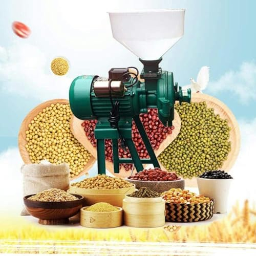 FKINGLRK Molinillo De Granos Eléctricos Grinder De Servicio Pesado 3000W, Molino De Grano De Granja Comercial Molinos De Granos, Cereales Secos Café De Arroz Moletas De Maíz con Embudo