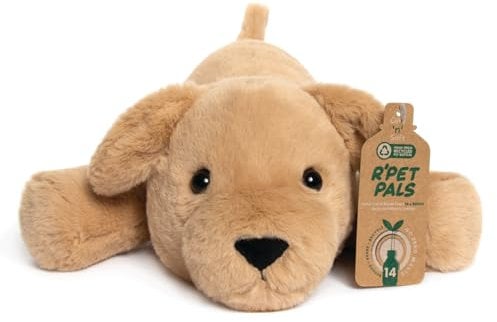 L & P Home & Gifts Lesser & Pavey Rpet Pals Muttley Laying Dog Teddy For Kids | Made Up of Recycled Bottles | Stuffed Animal Soft Toys | Ideal For Birthday or Baby Gift