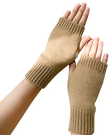 Modische Handschuhe 2024, lässige Mode-Handschuhe, Damen, Herbst und Winter, niedlich, einfarbig, halbgestrickt, Wollhandschuhe, Damen-Fäustlinge, e, Einheitsgröße