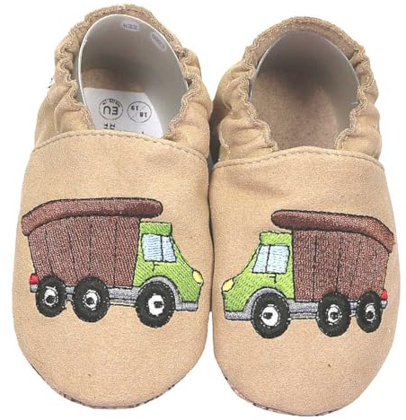 HOBEA-Germany Kinderschuhe RecyStep LKW beige 22/23 (1½ - 2 Jahre) Gripwalksohle