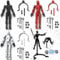Cartlant 3Pcs Magnetic T13 Action Figure, Movable Dummy Titan T 13 Figures Toy 3D Printed Robot 13 Set with Stand, Multi Joints Characters Stop Motion Man Game Toys with 7 Weapons and 3 Hands