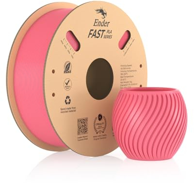 Creality Ender Fast PLA Filament 1.75mm, 3D Drucker Filament High Speed bis zu 300mm/s, recycelbare Pappspule, Fit die meisten FDM 3D Drucker bis 1kg (2.2lb) Rosa