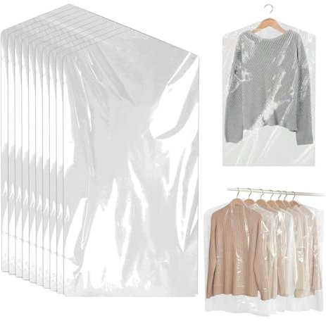 ZHYUAN 50 pièces Sac à Vêtements Transparent, 60 x 90 cm, Housses à vêtements transparentes, Housses de Vêtements, Housses de vêtements transparents, convient pour la maison, l'hôtel, les voyages