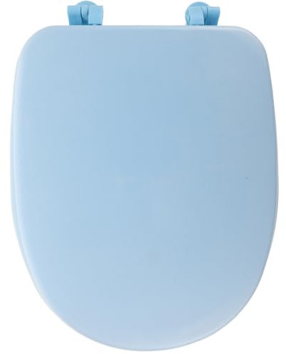 ARTIBETTER Abattant De Wc Avec Couvercle Couvercle De Toilette Rond Pare-Chocs De ège À Fermeture Silencieuse Couvercle De ège De Toilette De Remplacement Pour Toilettes Bleu Ciel