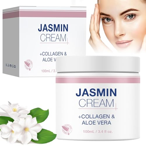 Jasminsalbe Plus, 100 ml Jasmin Salbe Augen, Augen Aktiv-Jasminsalbe, Jasminsalbe Gegen Augenringe, Augencreme mit Collagen und Aloe Vera, Gegen Falten Augencreme, Augenpflege Für Frauen & Männer