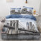 New York Bettwäsche 155x220 - Brooklyn Brücke Bettbezug 155x220 3 Teilig, Weiche & Angenehme Mikrofaser Bettbezüge & 2 Kissenbezug 80x80, Bettwäsche-Sets mit Reißverschluss V%-70