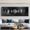 UGZDEA Mondphasen Leinwand Poster, Abstrakte Minimalistisches Schwarz Weiß Mondphasen Leinwand Malerei, Wohnzimmer Schlafzimmer Deko Bild-Ohne Rahmen (Mond,50x150cm)