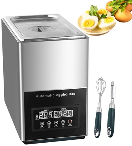 800w Electric Egg Boiler Machine for Commercial, Large Capacity Egg Cooker with 9L Inner Cylinder, Egg Boiler Steamer Hot Spring Egg Machine with Control Panel, One-Touch Start