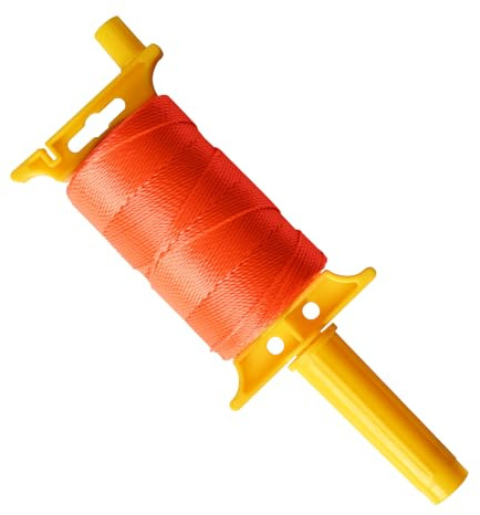 BSRHOME Bobina di filo ricaricabile, linea Mason Line, spago in nylon lungo 180 m, 18 corde in nylon intrecciato per attrezzi da giardinaggio o muratura, spago per giardinaggio, arancione