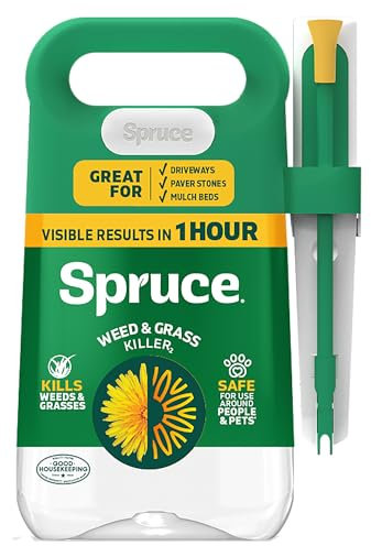 Spruce Spray anti-mauvaises herbes – Snap & Spray – Kit de démarrage alimenté par le désherbant – Pulvérisateur réutilisable avec baguette pour le traitement des allées, jardins et plus encore (flacon