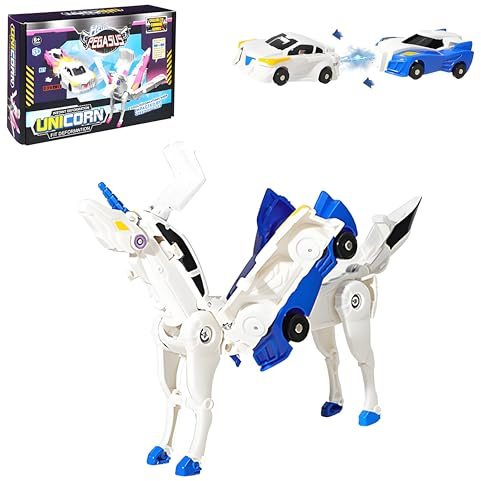 JOYVOVO Auto-Transformator Einhorn, Transformierendes Auto Roboter Spielzeug, Magischer Fliegender Flügel Pegasus Kombination, Spielzeuggeschenke für Jungen und Mädchen, Perfekt für Den Kindertag