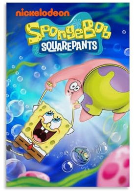 YRUAWRH SpongeBob SquarePants (5) Poster, Wandkunst, ästhetisches Cover, Leinwand, Vintage-Poster, dekoratives Gemälde für Schlafzimmer, Wohnzimmer, 30 x 45 cm, ungerahmt