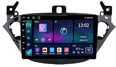 9 Pollici Android 13 Autoradio per Opel Corsa E 2014-2019 Opel Adam 2013-2016 Navigazione GPS Touch screen con Bluetooth SWC FM RDS Radio AHD WIFI DVR Ventola di raffreddamento(2+32G)