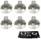 IKOPFLN 6 Pièces de Commande Universels en Métal Brossé pour Cuisinière à Gaz 6 mm Argenté Bouton de Poêle,Convient pour le Gaz,le Four et la Plaque de Cuisson