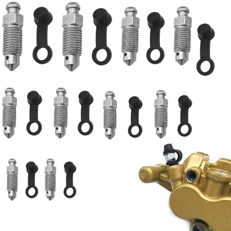 Vis Bocal Frein Moto, Vis de Purge Etrier, 10pcs Vis de Purge Frein Boulon Banjo, éTrier Frein Boulons, M6x1 M7x1 M8x1.25 M10x1.25 Bleeder Vis, pour Motocyclette