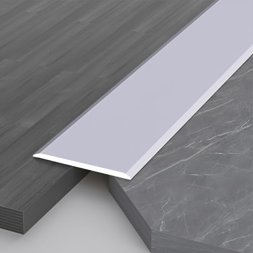 Coayuou Abschlussprofil 90cm* 3 Stück Übergangsleisten Laminat Winkelleiste Küchenarbeitsplatte Pflegeleicht Türschwellenleiste Stabile Verbindung Zwischen Verschiedenen Belägen(Silber,35mm)