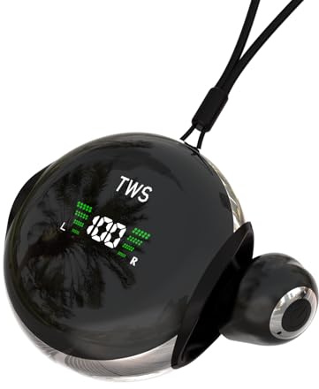 Wireless Invisible Small Mini Earbuds for Small Ears Bluetooth 5.4 Hidden Earphones with Detachable Lanyard Semi In Ear Headphones Black TWS Ear Buds for iPhone Android Office Work Commuting Sleep