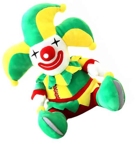 HONITANO Kurzplüsch Clown Puppe Halloween Dekoration Flauschig Gefüllt Kuschelstofftier Lustige Clown Figur Zimmer Deko