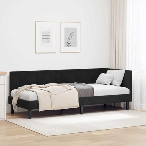 vidaXL Modern Velvet Corner Bed - Chic Bedroom Furniture Perfect for Minimalist and Elegant Style
