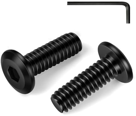 Zynthor 30Pcs M4 x 10mm Flat Head Socket Cap Screw Bolts | Allen Socket Drive Screws, Stainless Steel Black Oxide Bolts with Hex Key