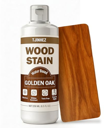 Holzbeize 250ml, Wasserbasierte Holzlasur für Innen & Außen, Geeignet für Möbel, Schränke, Türen & Holzoberflächen – Schnelltrocknend, Geruchsarm, Ungiftig & Einfach Anzuwenden(Goldene Eiche)